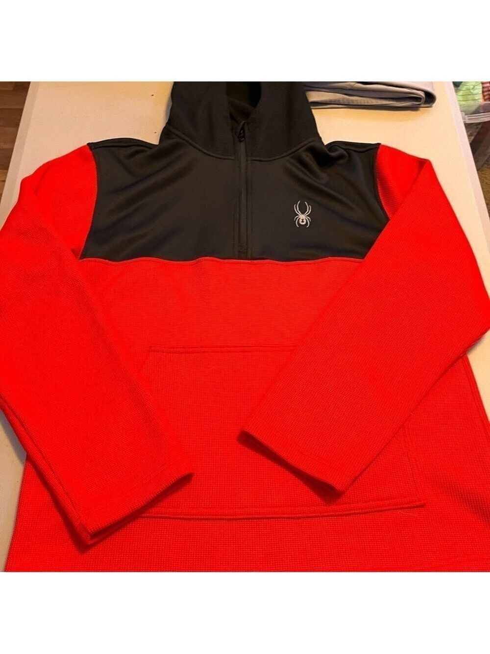 Men’s Spyder 1/4 Zip Pullover Sweater Hoodie Large